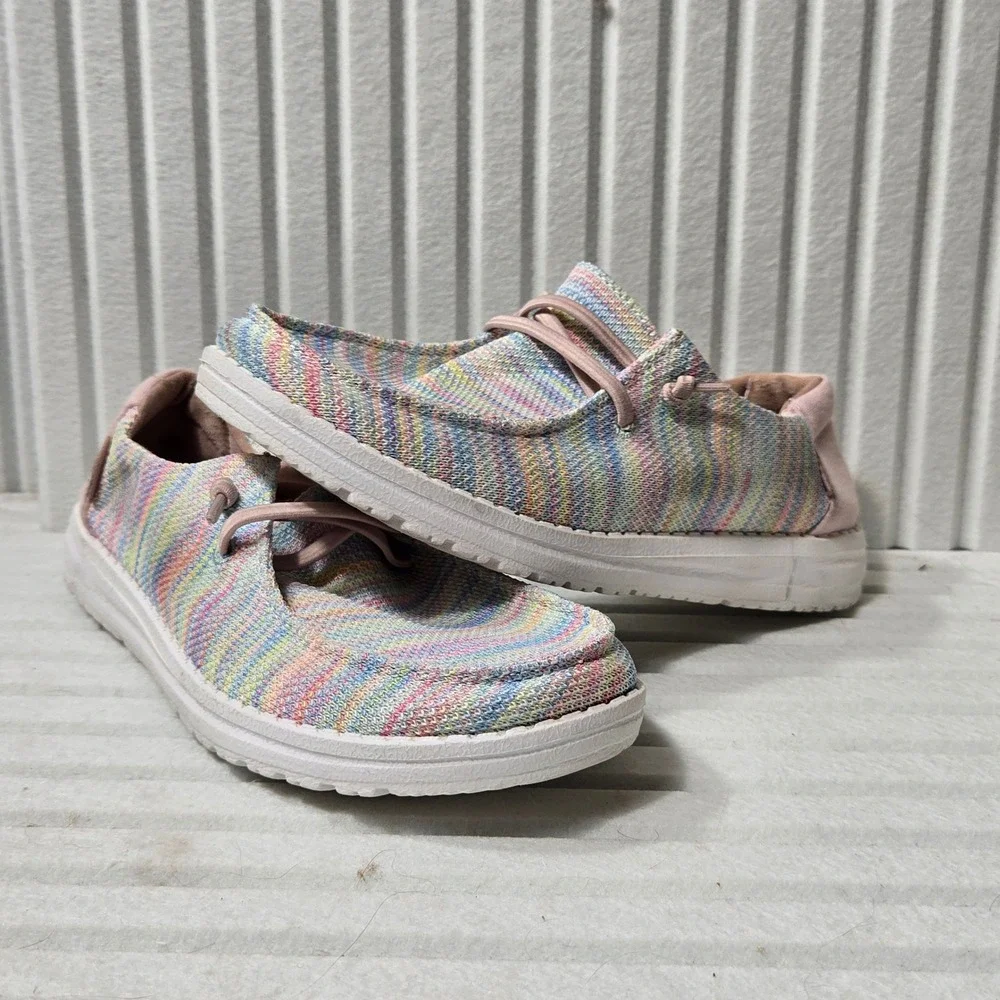 Hey Dude Wendy Youth Sox Pastels‎ Multi Color Slip On Loafers Size 5Y 130255074